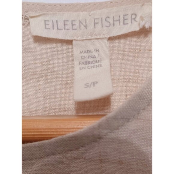 Eileen Fisher Women's Beige 100% Organic Linen Sleeveless Romper Size S/P - Picture 5 of 10
